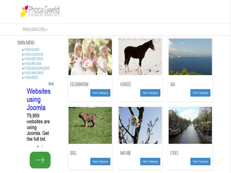 Phoca – Фото шаблона Joomla