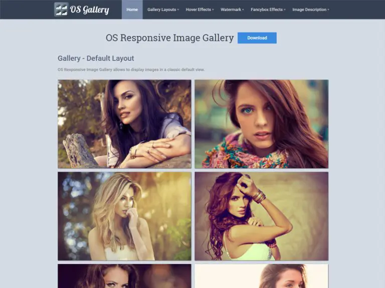 Os Gallery Бесплатный адаптивный шаблон Joomla для фотографии