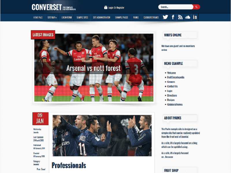 Conversetlite – Template Joomla gratuiti Sport