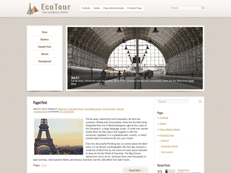 Ecotour Darmowy motyw podróży Wordpress