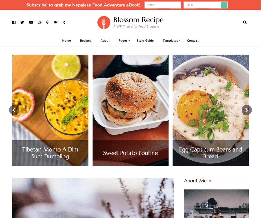 Przepis na kwiat Darmowy motyw Wordpress Jedzenie i picie