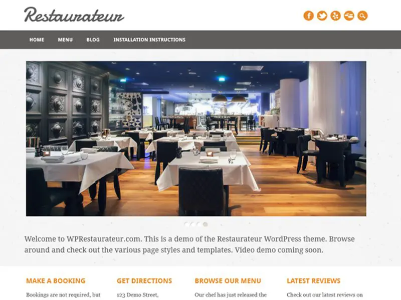 Restaurator Darmowy motyw restauracji Wordpress