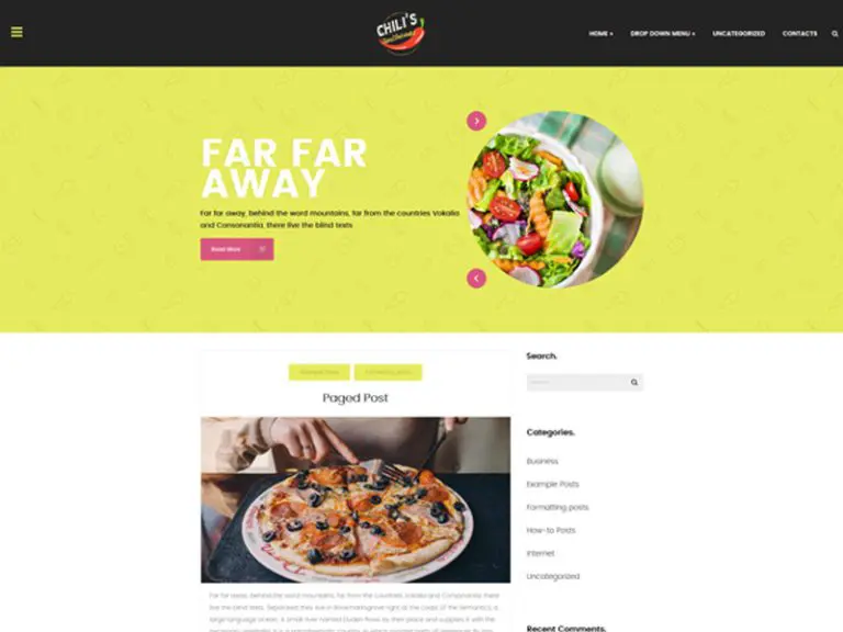 Chilis Darmowy motyw Wordpress dla restauracji