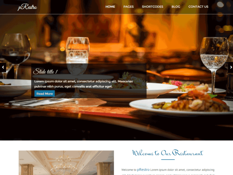 Responsywny motyw restauracji Prestro Free Wordpress
