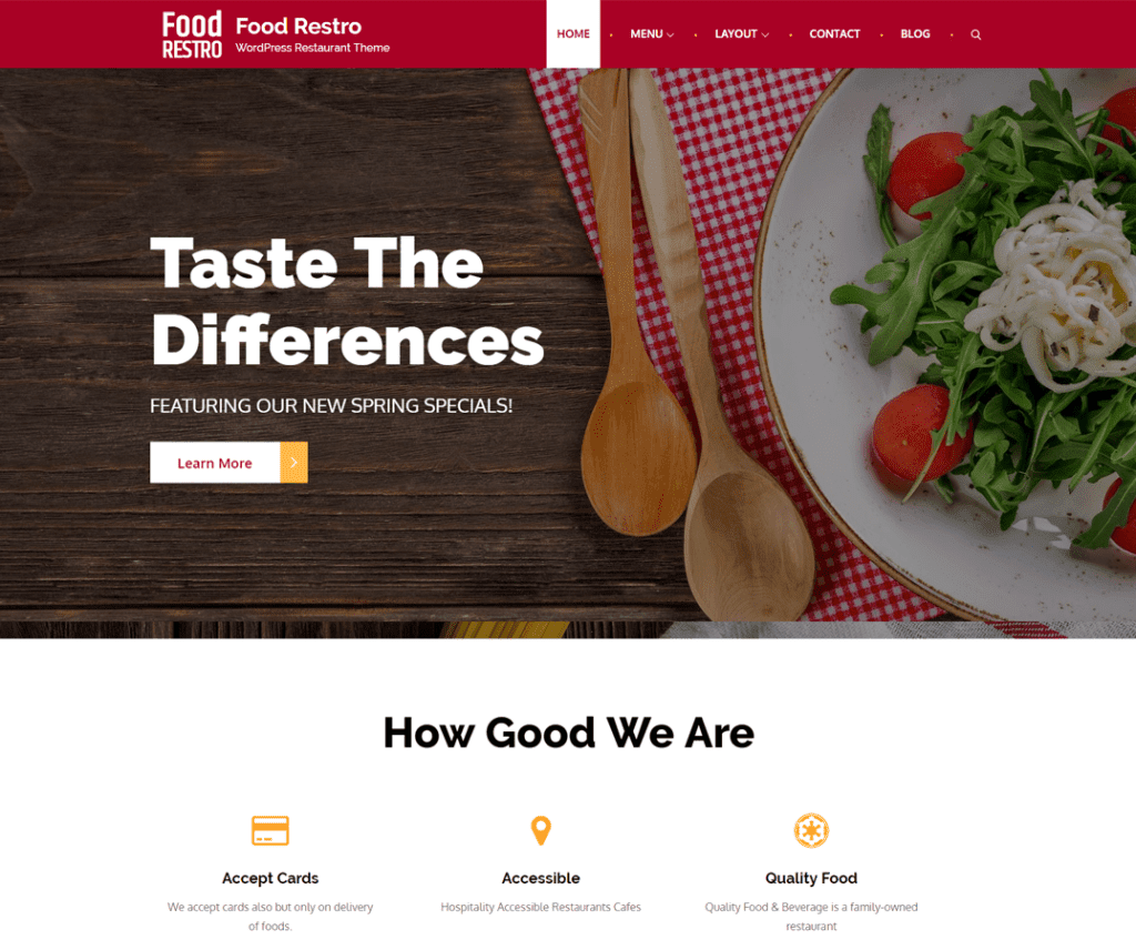 Food Restro Darmowy motyw Wordpress Entertainment