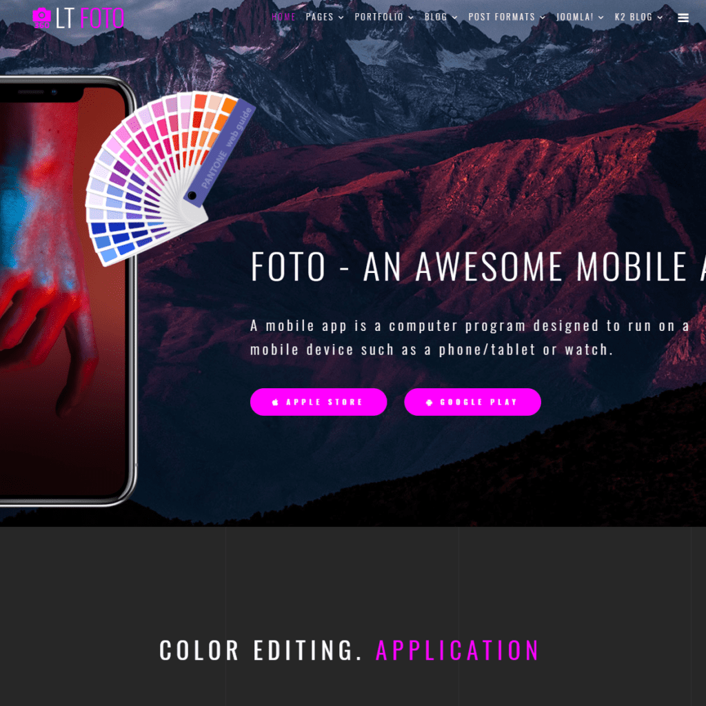 Lt Foto Free App Joomla Template