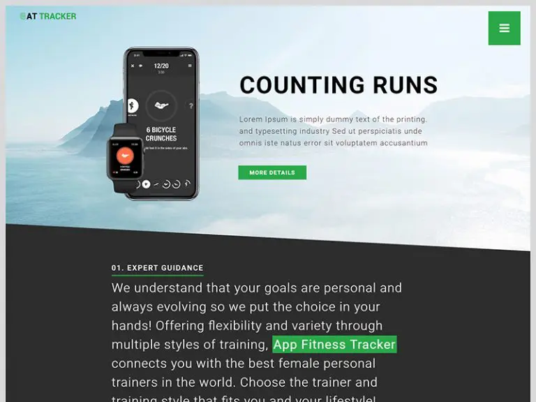 في Tracker Free Responsive App Joomla Template