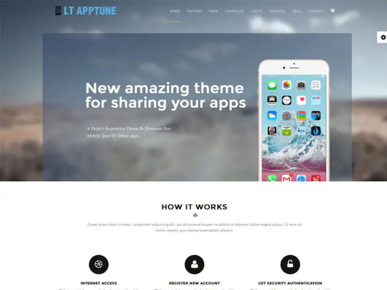 Lt Apptune على الصفحة قالب جملة تطبيقات الجوال المجانية المستجيبة على الصفحة