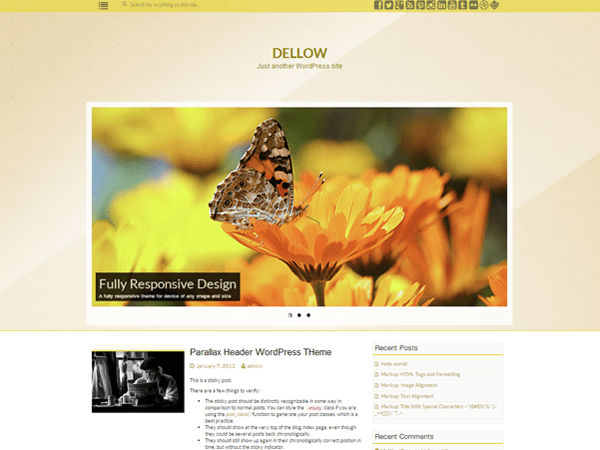 Tema WordPress gratuito per le vacanze di Dellow