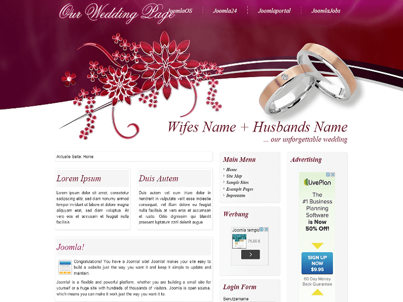 婚禮 – Joomla 1.7 模板