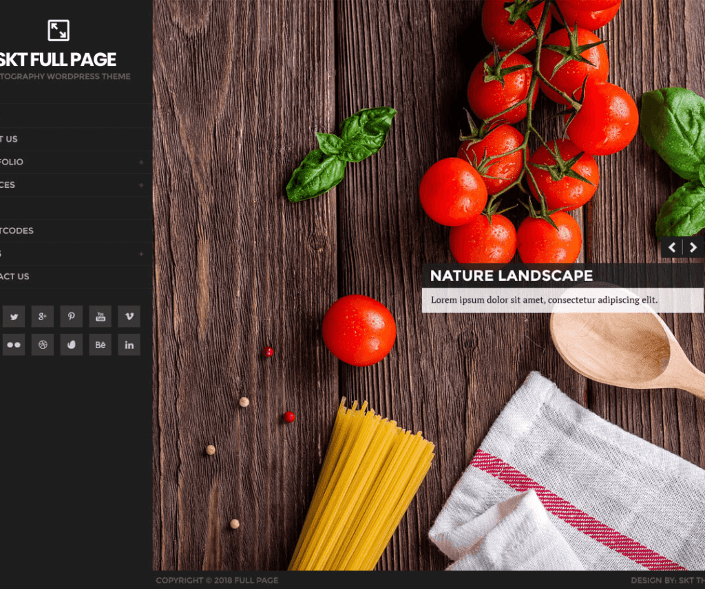 Pełna strona Darmowy motyw do fotografii Wordpress