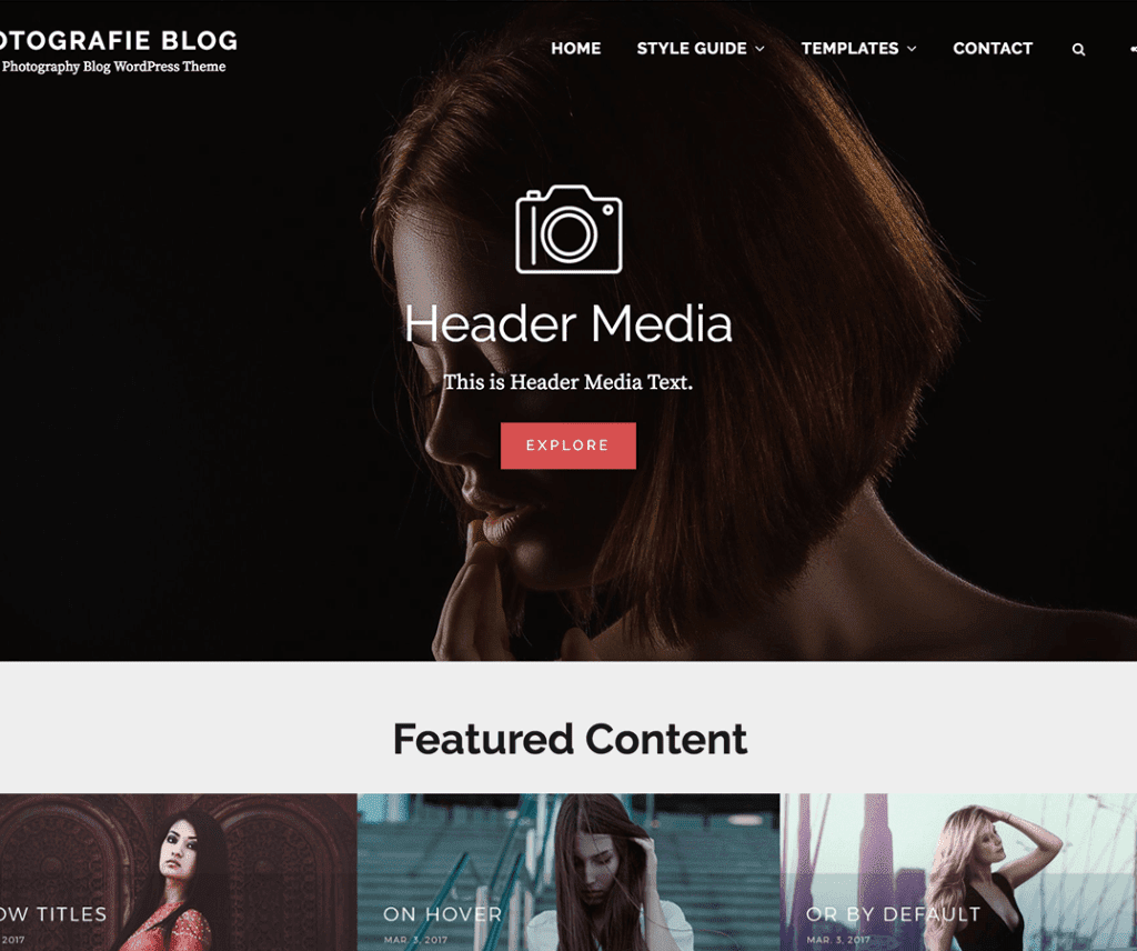 Fotografia Blog Darmowy motyw Wordpress