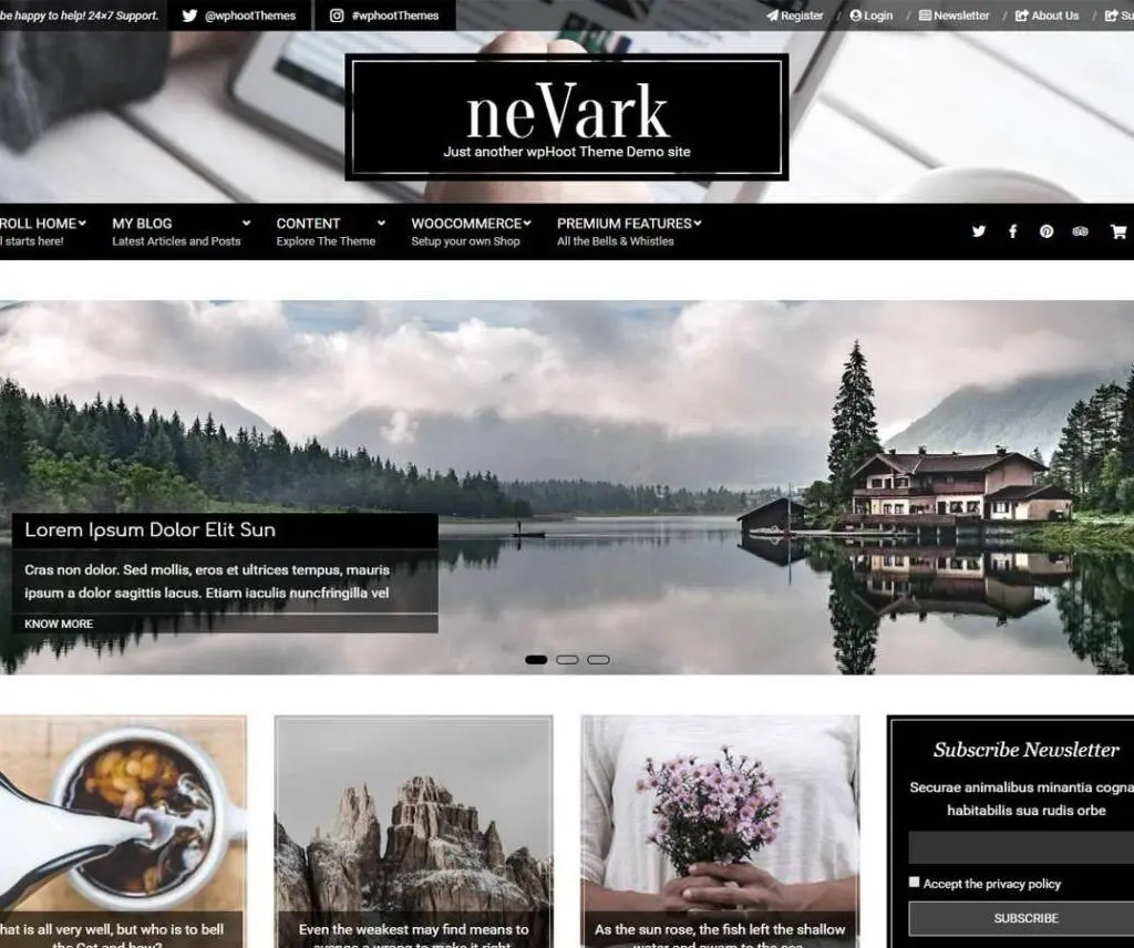 Nevark Darmowy motyw WordPress do fotografii