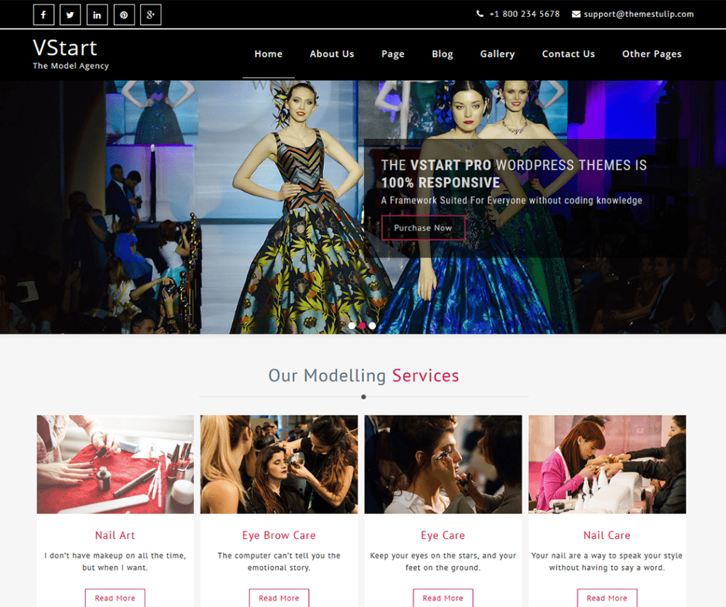 Vstart Free Photography Wordpress Theme