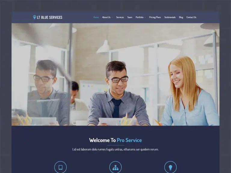 ธีมธุรกิจ Lt Blue Services Wordpress