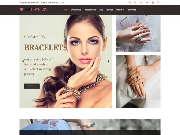 Ws Jewelry Kostenloses Wordpress Woocommerce Theme für Diamond Store