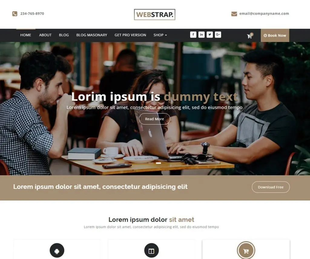 Tema WordPress gratuito per la fotografia di Webstrap