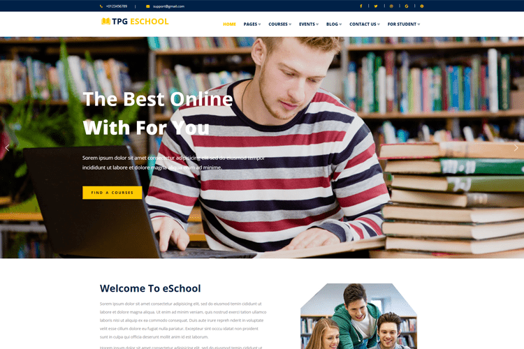 Tpg Eschool Ücretsiz Çevrimiçi Okul Wordpress Teması