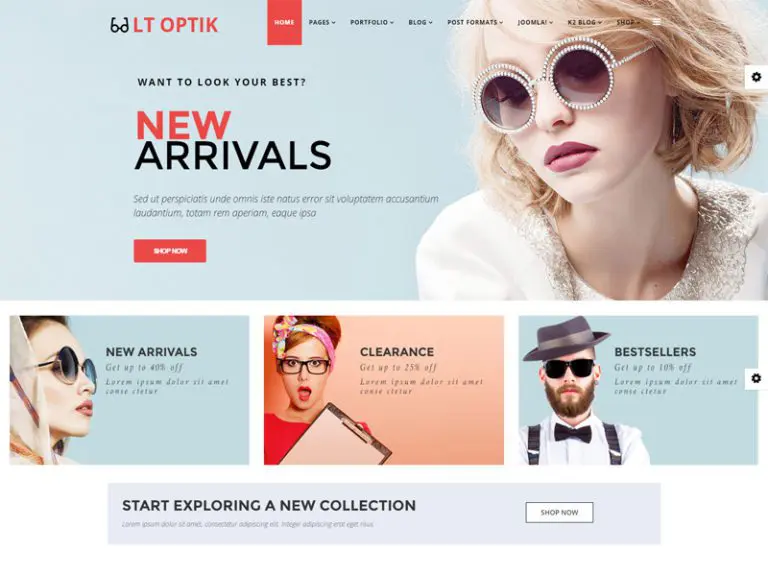 Lt Optik Бесплатный шаблон Virtuemart Joomla