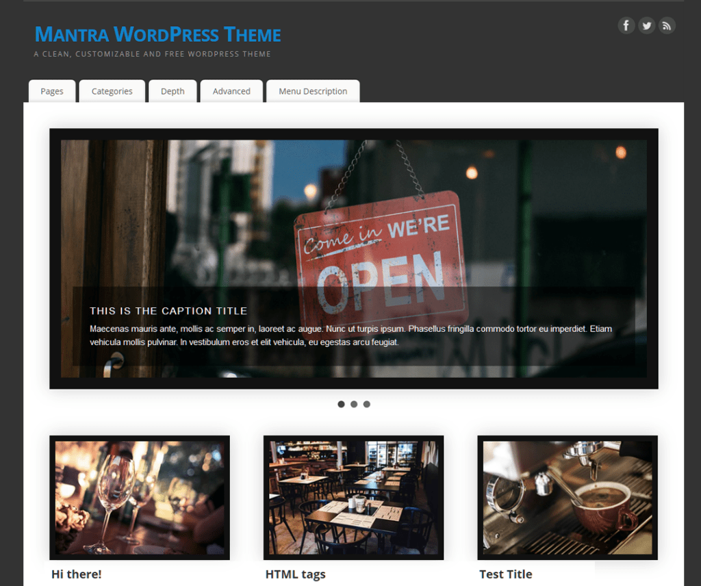 Mantra Divertisment gratuit Tema Wordpress
