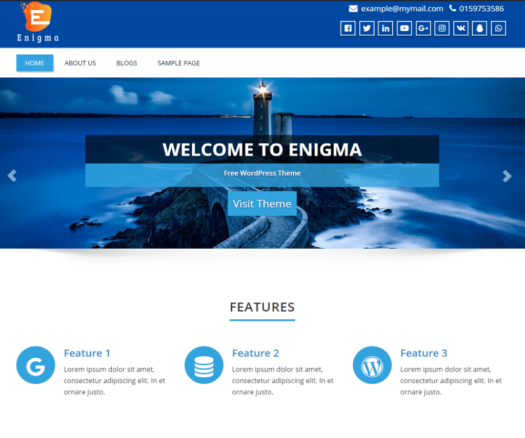 Tema Wordpress de divertisment gratuită Enigma