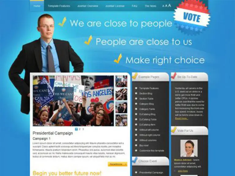 Jm Politic Modèle Joomla responsive gratuit