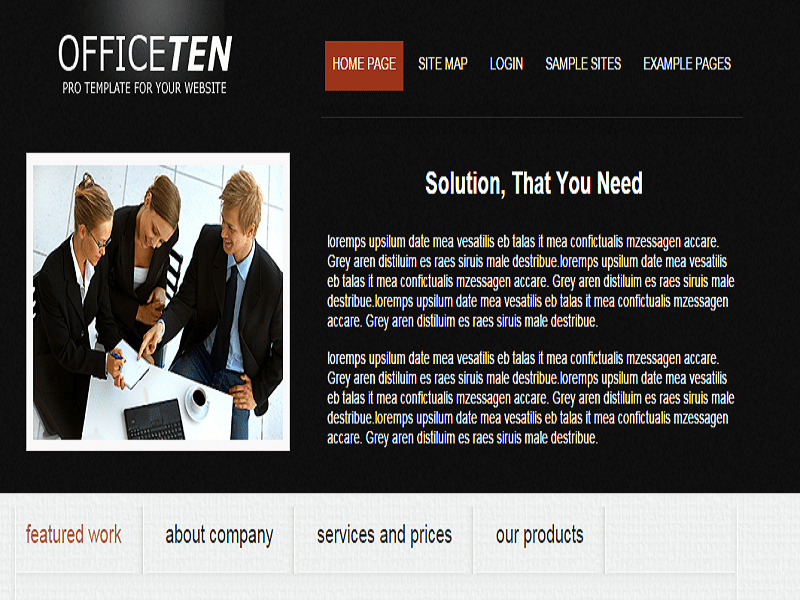 Officeten Black – Modèle Joomla Office Black