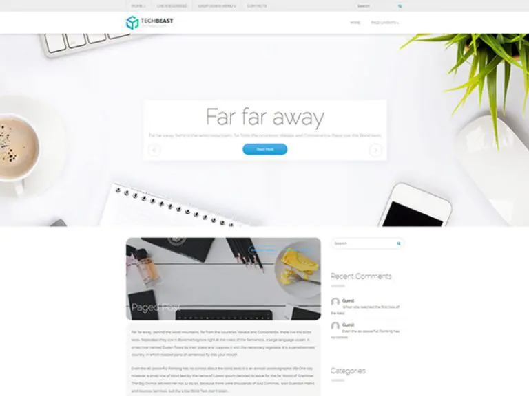 Tema de tecnologia Wordpress gratuito da Techbeast