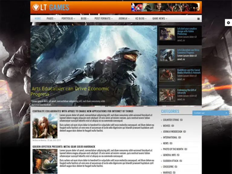 Lt Games Modèle Joomla de jeux d'actualités réactifs gratuits