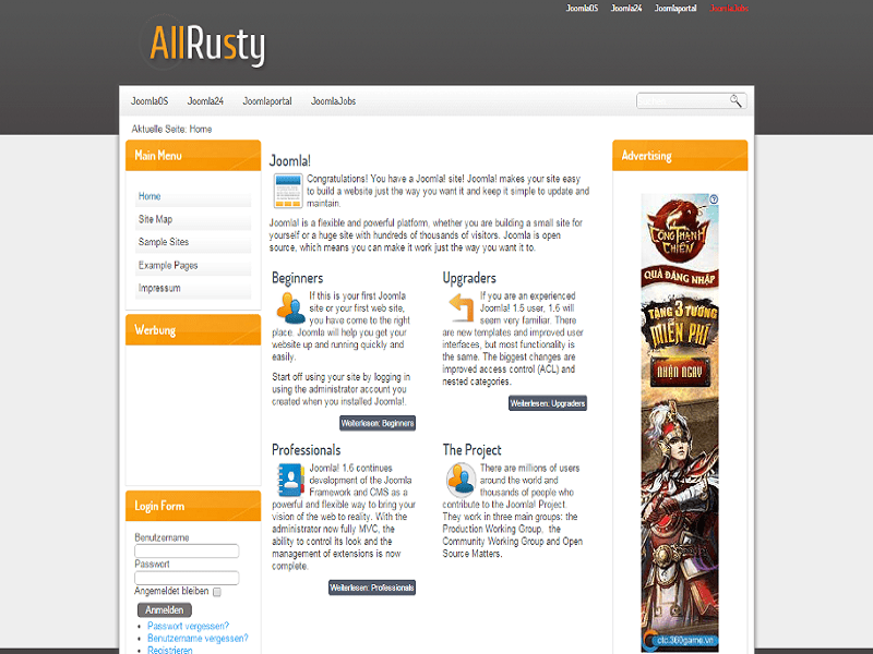 Allrusty – Modèle Joomla 1.7 pour les actualités