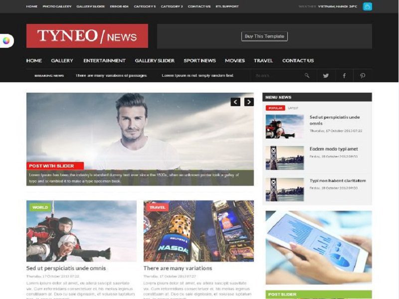 Journal quotidien - Modèle Joomla gratuit pour le journal quotidien