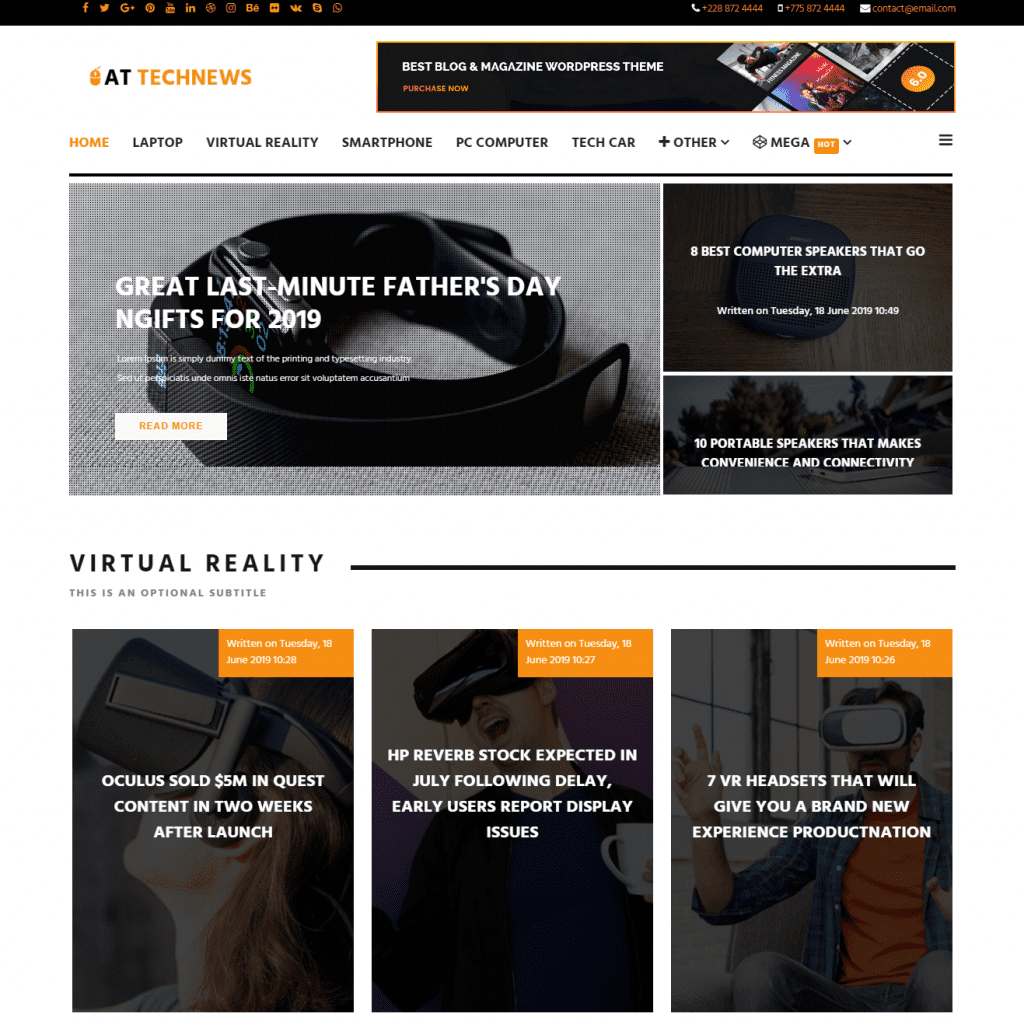 Chez Technews Modèle Joomla de nouvelles élégantes