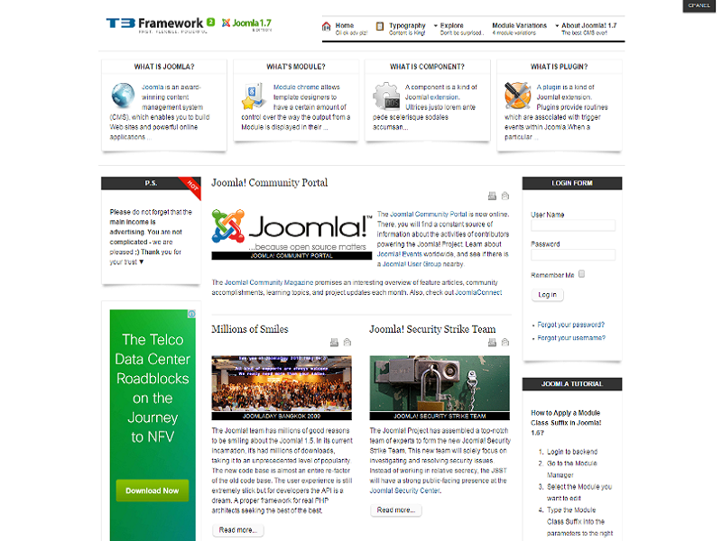 Jt Classic – Modèle Joomla 1.1 gratuit