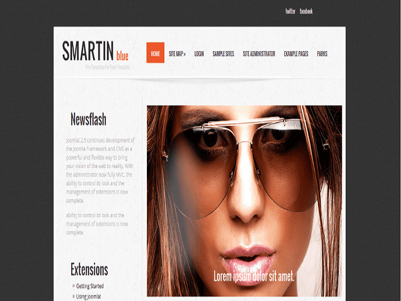 Smartin Blue - Flash d'information gratuit sur le modèle Joomla
