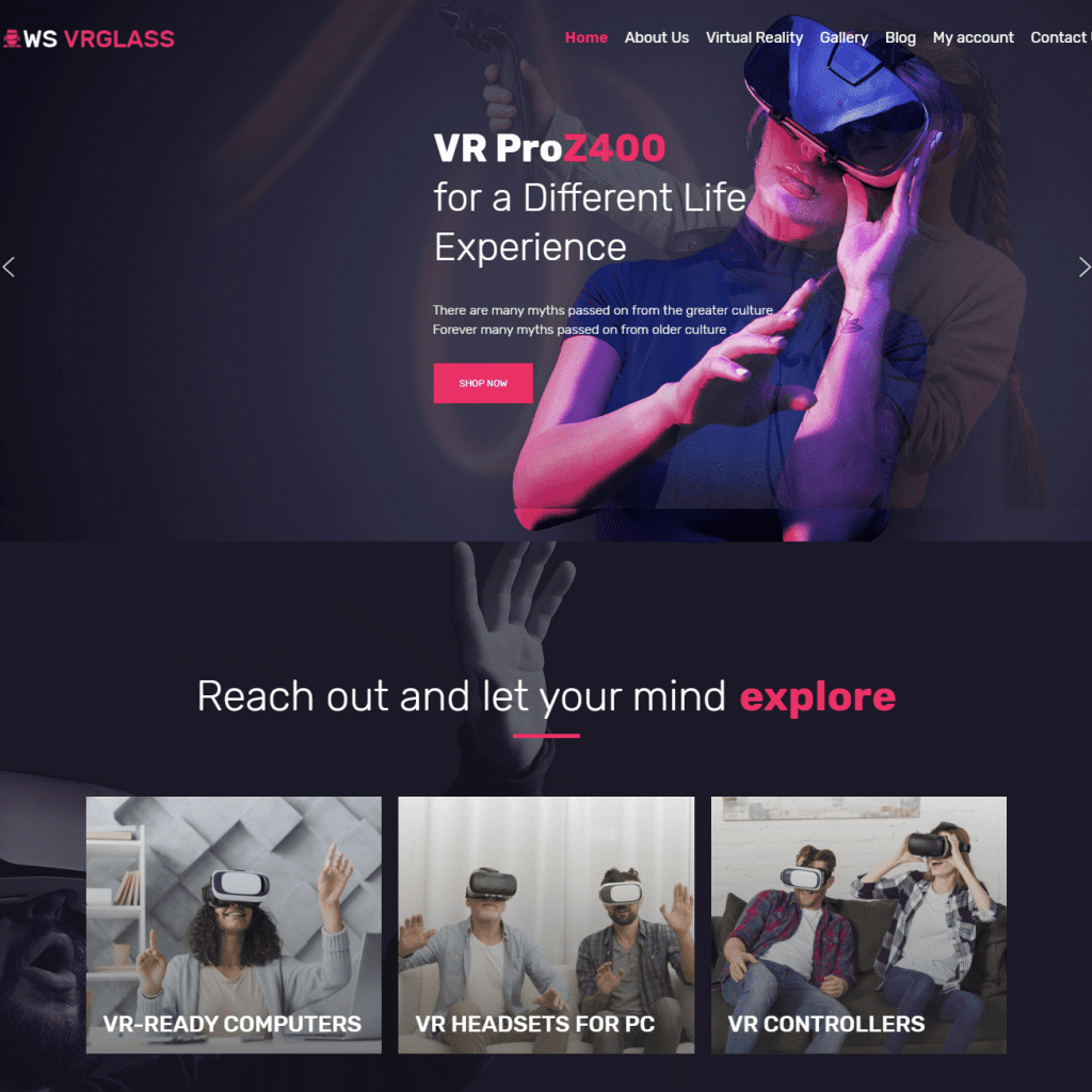Tema Wordpress Woocommerce virtuală de înaltă calitate Ws Vrglass