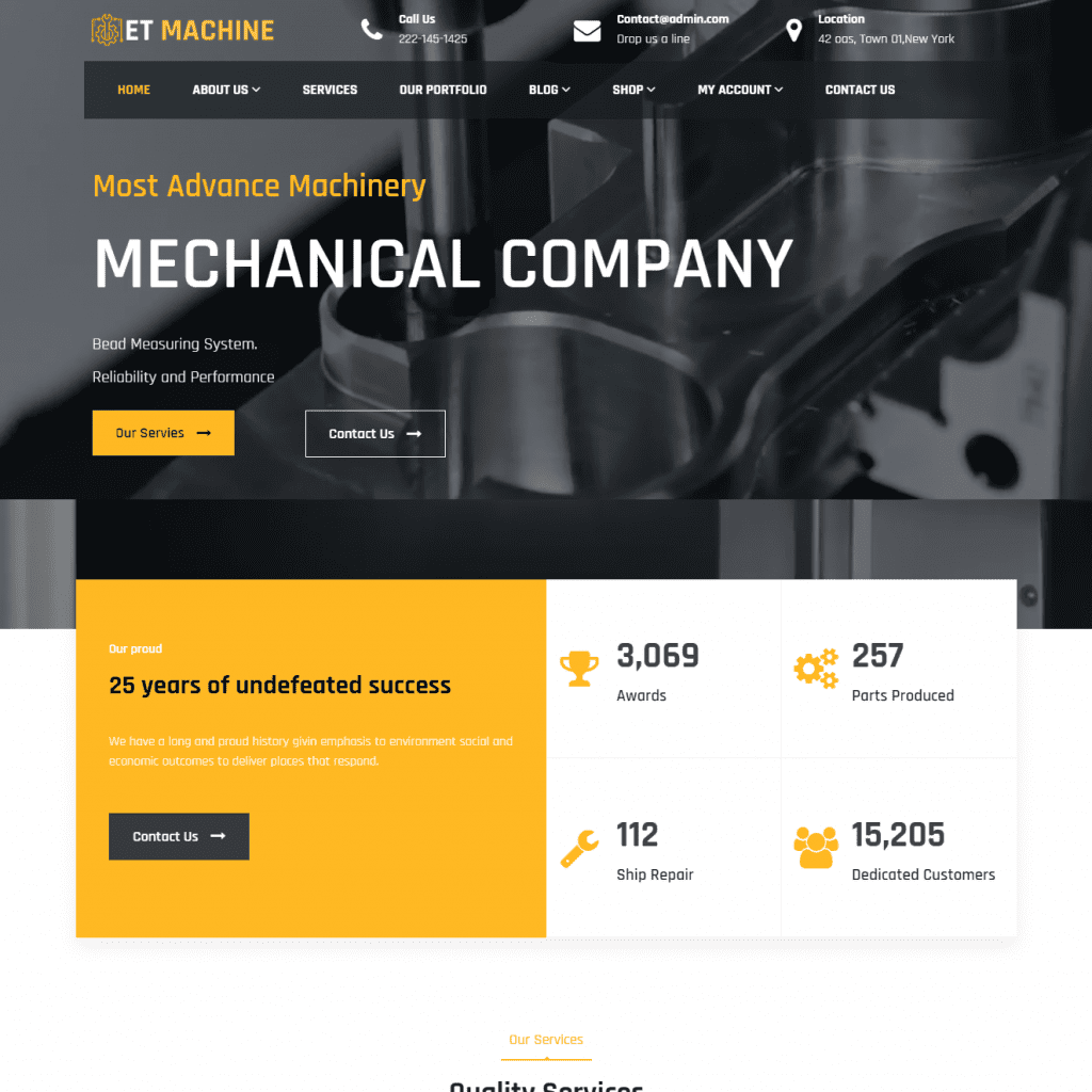 Și temă industrială Wordpress sensibilă la mașină