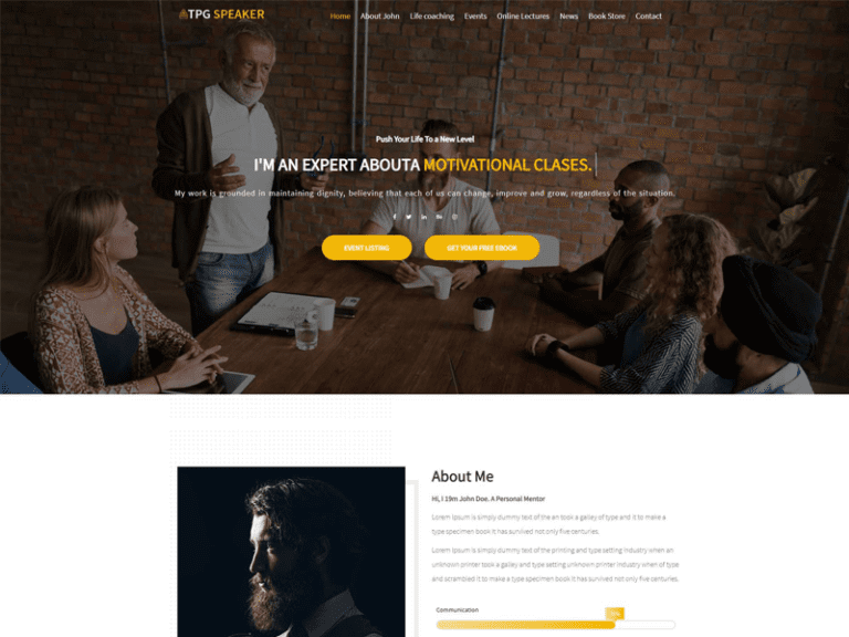 Tpg Speaker Free Public Speaker Tema Wordpress