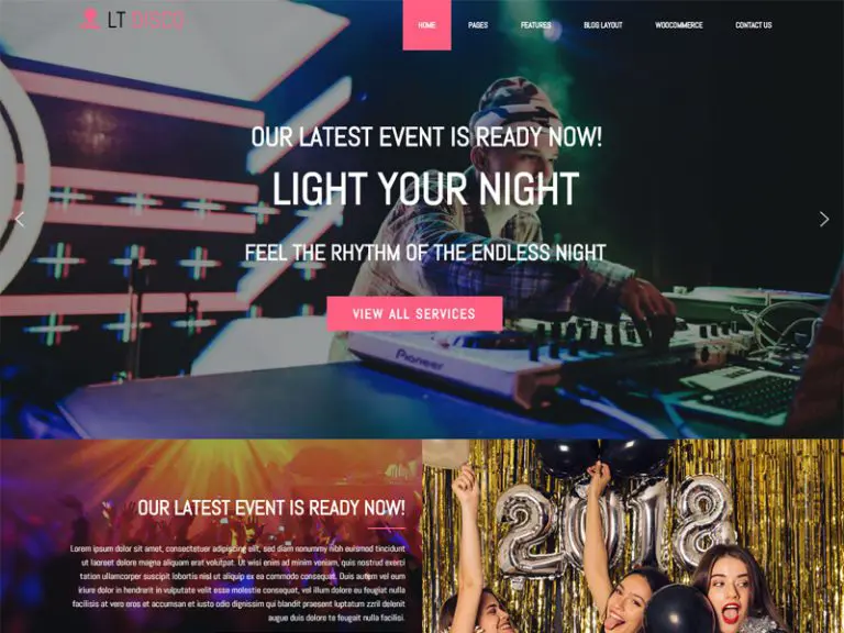 Lt Disco Klub Malam Gratis Tema Wordpress