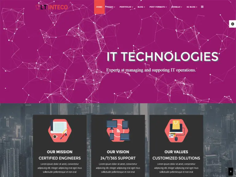 Lt Inteco Ücretsiz Joomla Teknoloji Şablonu