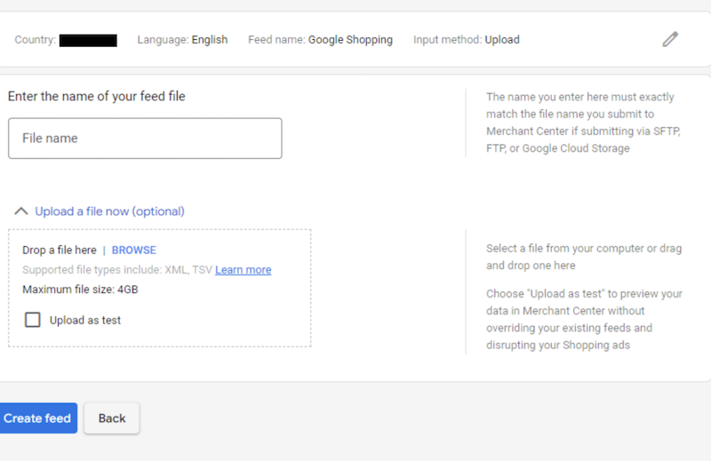 上傳 Google 購物廣告的 Feed 文件