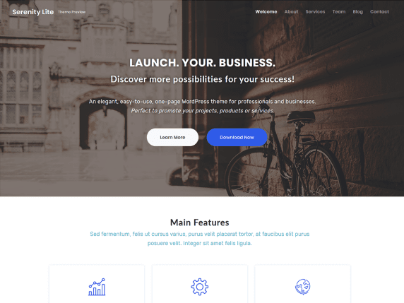 Serenity Lite 免費 Wordpress 攝影主題