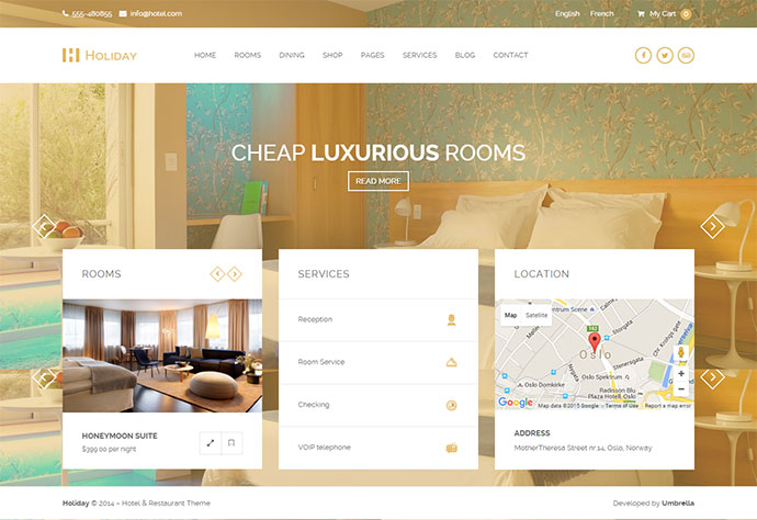 Vacances - Thème WordPress pour hôtel