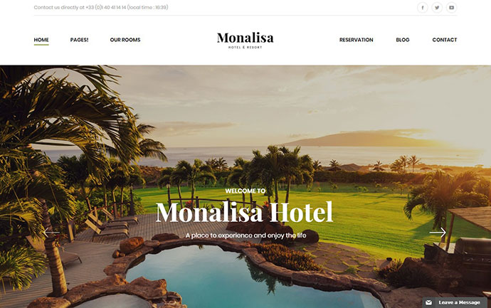 Thème WordPress de l'hôtel | Hôtel Monalisa