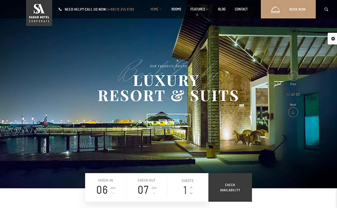 Thème WordPress de l'hôtel | Hôtel de voile