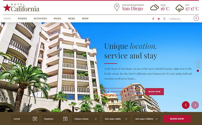 Thème WordPress pour hôtel et auberge