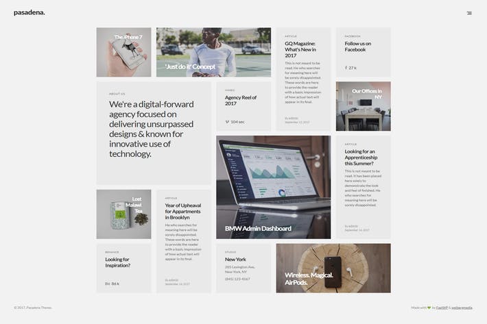 Pasadena - Zeitgenössisches Portfolio-WordPress-Theme