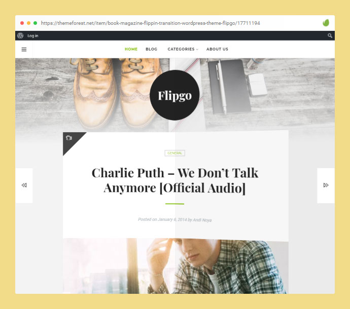 Livre Magazine Flippin Transition Thème WordPress Flipgo