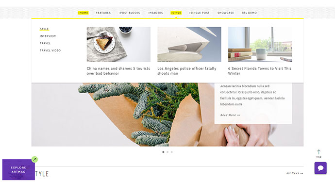Artmag - Blog WordPress curat și tema revistei