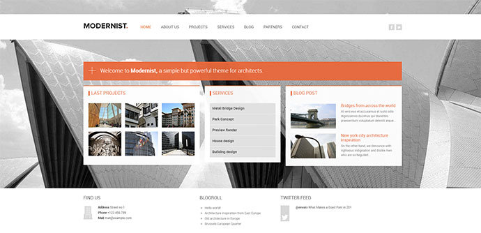 Modernista - Tema WordPress di architettura e ingegnere