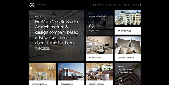 Melville – Tema WordPress di architettura
